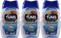 Tums Smoothies Extra Strength 750, Assorted Fruit, 60 Chewable Tablets (Pack of 3)