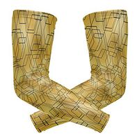 Unisex Arm Sleeve Geometric Abstract Stripe Gold UV Protection Arm Compression Sleeve Skin Protection Sport Arm Cooler Sleeve for Running Hiking Jogging Motorcycling Climbing Camping