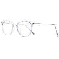 COASION Blue Light Blocking Glasses for Women Vintage Round Anti Blue Ray Computer Game Eyeglasses (Transparent/Silver)