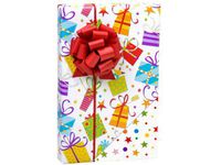Reversible Funky Gifts or Stars & Dots Birthday Party Gift Wrap 16 Foot Roll
