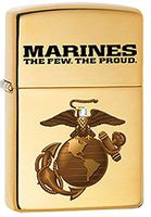 US Marines, The Few, The Proud, Solid Brass EGA Logo Zippo Lighter