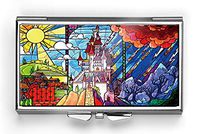 Beauty and The Beast Stainless Steel Pill Box Compact Rectangle 3 Day Pill Box Pill Case