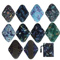 10PCS Charcoal Bamboo Mama Cloth/Menstrual Pads/Reusable Sanitary Pads Panty Liner (NMC12-10G)