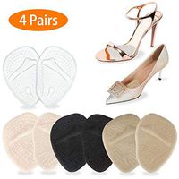 Metatarsal Pads for Women, Includes 4 Pairs Soft Gel Foot Pads, High Heel Inserts for Women, Ball of Foot Cushions for Foot Pain Relief and Comfort, One Size 4 Colors