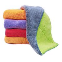 Microfiber Cleaning Dish Cloths Dust Cloths with Two Colors On Two Sides Highly Absorbent Lint Free Streak Free 5 Pcs (2839 cm)