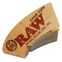 RAW Natural Rolling Cone Tips 32 Tips UNFLAVORED Flavor Pack of 1