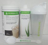 HERBALIFE HEALTHY MEAL SHAKE MIX COOKIES WITH CREAM 550 Gr + HERBAL ALOE CONCENTRATE FLAVOR ORIGINAL OR MANGO + SHAKER CUP + SPOON