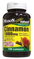Mason Natural Cinnamon 1000 mg, 100 Capsules (Pack of 4)