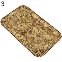 TbpersicwT Home bedroom carpet door mat, Retreo World Map Hallway Floor Mat Door Entrance Rug Anti-slip Bathroom Carpet - 3#
