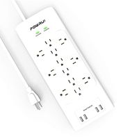Surge Protector(4000 Joules), POWRUI Power Strip with 12-Outlet and 4 USB Ports(5V/6A, 30W) and 6-Foot Heavy Duty Extension Cord, White