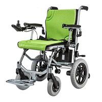 FYJK Electric Wheelchair Open/Quick Folding Lightest Most Compact Power Chair Drive with Electric Power Or Manual Wheelchair 20 Miles Range Green