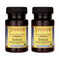 Swanson Resveratrol Polygonum Cuspidatum Extract 5 Milligrams 60 Capsules (2 Pack)