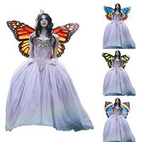 Zcuhen Christmas Costumes Kids Butterfly Wings Costume Mask for Girls Rainbow Halloween Dress Up Party Accessory Wings Party Show Cocktail Wings Cloak Cape Wrap Shawl Nymph Pixie Costume