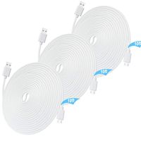 10FT 3 Pack Power Extension Cable for Wyze Cam Pan/WyzeCam/Kasa Cam/YI Dome Home/Furbo Dog/Nest Cam/Arlo Q/Blink/Cloud Camera,KasaCam NestCam Indoor,Netvue,SCOVEE Micro USB Charging Charger Cord