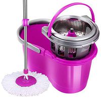 Broom and Dustpan with Long Handle Telescopic Upri Rotating mop - Stainless Steel Lazy mop, Household Absorbent mop