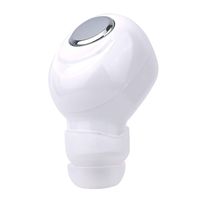Mini Invisible Bluetooth Headphone Handsfree In Ear Headset Earbud Earphone with Microphone Noise Cancelling (White)