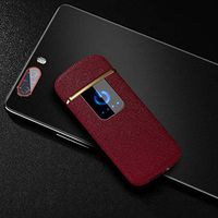 Taykoo Double-Sided Ignition Electric Lighter, USB Rechargeable Lighter Portable Windproof Smart Fingerprint Sensor Double Side Cigarette Ignition Tool Smokers (Matte Red)