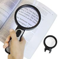 Vive Magnifying Glass with Light (5X and 10X Lens) - LED Magnifier, Handheld - Illuminated Coin, Page Reader - Jewelers Loupe, Loop - Large,Lighted, Big Reading Aid for Pocket Map, Book, Travel