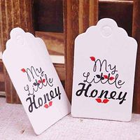 OBELLA BOUTIQUE 5x3cm 100pcs per lot handmade hang tag kraft paper thank you gift tag label for wedding/candy/baby gift products tagging package