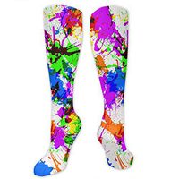Compression Socks for Women Men Nurses Runners - Best Medical Stocking for Travel, Maternity, Running, Athletic, Varicose Veins - Paint Splatter