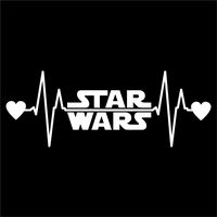 Star Wars Heartbeat Vinyl Decal Sticker | Cars Trucks Vans Walls Laptops Cups | White | 7.5 X 2.8 Inch | KCD1174