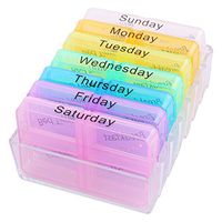 28 Grid Colorful Plastic Pills Storage Box Portable Weekly 7 Days 4 Times A Day Health Care Pill Box for Travel