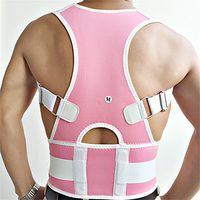 Aofit B002 Back Support for Upper Back Pain and Back Brace for Posture Correction (S, Pink)
