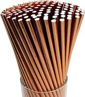 100% Compostable Drinking Biodegradable Eco-Friendly Bulk Paper Straw, Foil Bulk Paper Straws (ROSE GOLD, 400 Count)