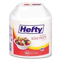 Hefty D22155 Soak Proof Tableware, Foam Bowls, 20oz, 55/Pack