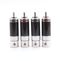 HiFi RCA Plugs Rhodium Plated Carbon Fiber Speaker Plug 9mm Cable Phono Soldering RCA Adapter 4PCS