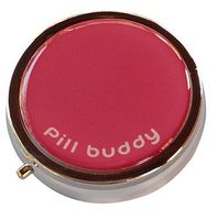 Pill Buddy Round Three Section Metal Pocket/Purse/Travel Pill Box Case (Pink)