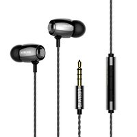 In Ear Wired Earbuds, LEELVIS Noise Isolating Headphones Sweat-proof Sports Earphones with MIC Earhook Cord Earpods Stereo Workout Earpiece(Black)