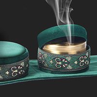 High-Grade Velvet smokeless Moxa Cover + Moxibustion Copper Box (2 Hole)