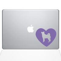 The Decal Guru Heart Akita MacBook Decal Vinyl Sticker - 15" MacBook Pro (2015 & Older) - Lavender (1323-MAC-15P-LAV)