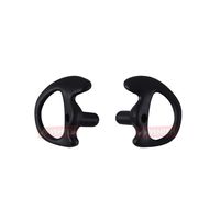 YEHTEH Earmold Replacement Flexible Silicone Earplug, Open Ear Insert for Two Way Radio Acoustic Tube Earpiece. (Black, Small,5 Pairs)