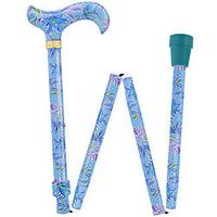 Light Blue Vivienne May Designer Folding Adjustable Cane