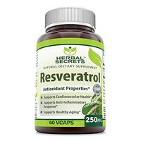 Herbal Secrets Resveratrol 250 Mg 60 Veggie Capsules (Non-GMO) - Antioxidant Properties Supports Cardiovascular Health, Supports Anti-Inflammatory Response and Supports Health Aging*
