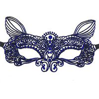 Mardi Gras Party Masquerade Mask,Halloween Sexy Blue Adult lace hot Stamp Feel mask Dance Makeup Princess Party Half face Goggles 1 Prom Masks