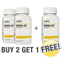 Winn-50 - Buy 2 Get 1 Free - Fat Burner, Metabolism Booster, Muscle Recovery, Strength & Endurance - Winn50-3 Month Supply