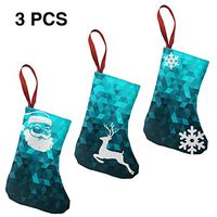 Christmas Stockings Decoration Turquoise Diamond Pattern Inspiring for Funny Xmas Party