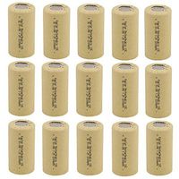 Kastar 15 Packs Sub C 2200mAh NiCd Flat Top Rechargeable Battery (No Tabs)
