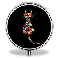 Pill Box, Cat Portable 3 Slots Pill Medicine Organizer Case