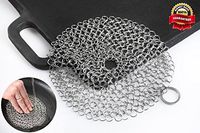 EXOPAK Premium Cast Iron Cleaner. Chainmail Scrubber - Best For Cleaning Your Skillet, Pan, Griddle, Wok. Reusable Option to Scouring Pad. Does Not Rust like Steel Wool. Makes Cookware Cleaning Easy.