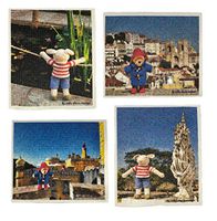 Set of 4 Eco-Friendly Biodegradable Swedish Dishcloths, Cellulose Sponge Cloth, Absorbent and Reusable Cleaning Cloths (Wanderlust)