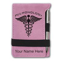 Mini Notepad, Pulmonogy, Personalized Engraving Included (Pink)
