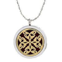 Paw Paw House Aromatherapy Essential Oil Diffuser Necklace Floating Charm Locket Pendant Stainless Steel (5105-4)