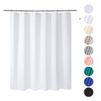 AmazerBath Plastic Shower Curtain, 72" W x 65" H White EVA 8G Thick Bathroom Plastic Shower Curtains No Chemical Odor with Heavy Duty Clear Stones and Rust-Resistant Grommet Holes