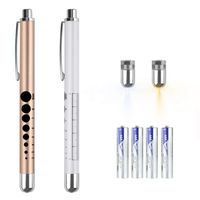 CAVN Pen Light for Nurses Medical with Pupil Gauge, Warm/White Light, Premium Copper Reusable LED Penlights for Doctors Nursing Students Rose Gold and White