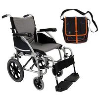 Karman S-Ergo 115 Ergonomic Transport Wheelchair | S-Style Seat Size 18" X 17" | Standard Swing Away Legrest | Frame Color - Pearl Silver & Free Black Medical Utility Bag with Trim!