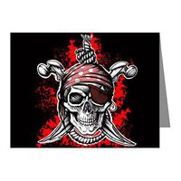 Note Card Pirate Skull Swords Eyepatch